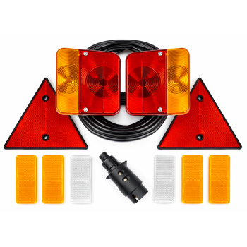 Zestaw lamp lampy do przyczep +odblaski wtyczka 7